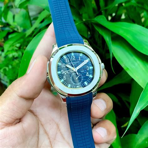 patek philippe aquanaut 5164a blue|Patek Philippe aquanaut strap price.